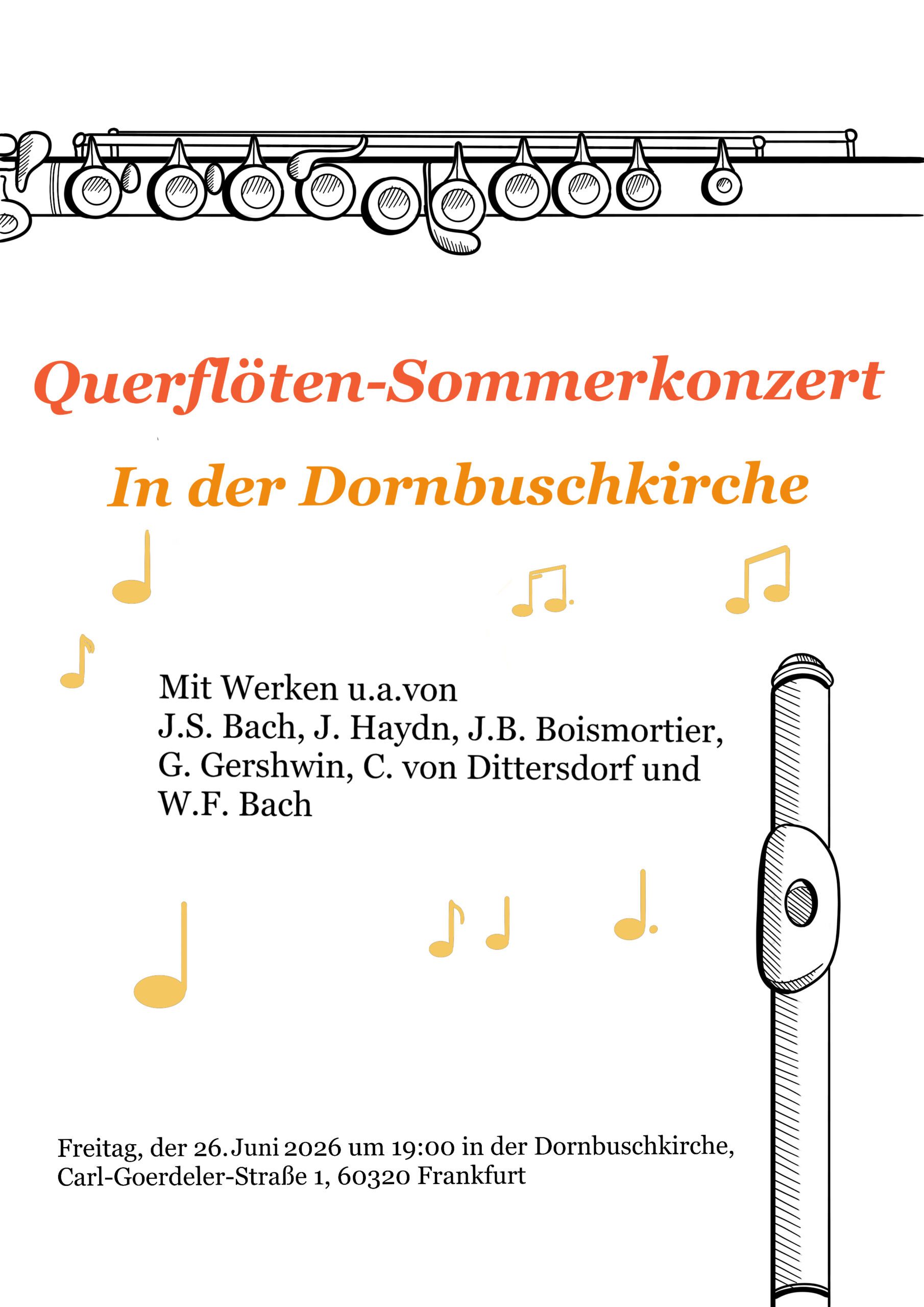 Querflöten Sommerkonzert in der Dornbuschkirche